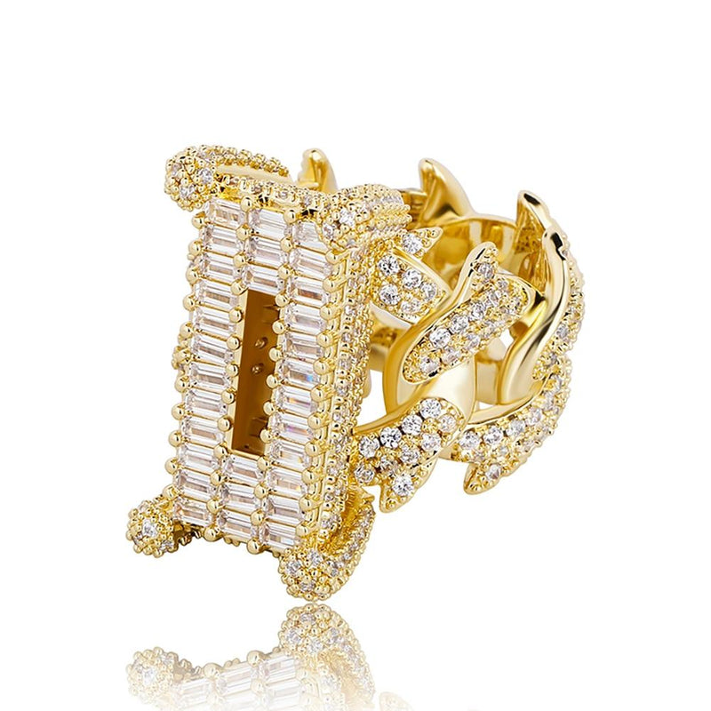 THORN BAGUETTE CUBAN RING 14K - ICECI