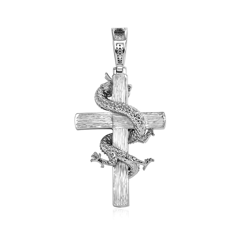 Twisted Dragon Cross Pendant 14K - ICECI