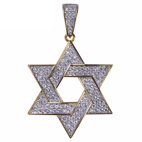 TWO-TONE STAR OF DAVID PENDANT 18K - ICECI