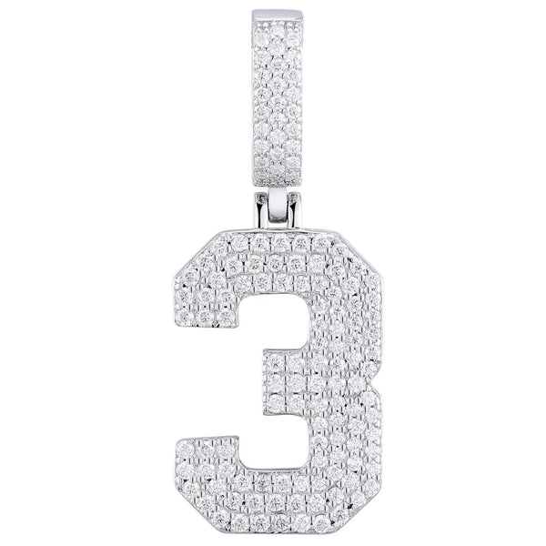 Varsity Number Pendant 18K x Moissanite - ICECI