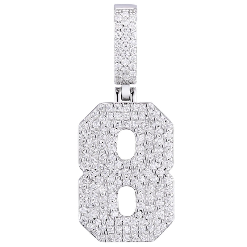 Varsity Number Pendant 18K x Moissanite - ICECI