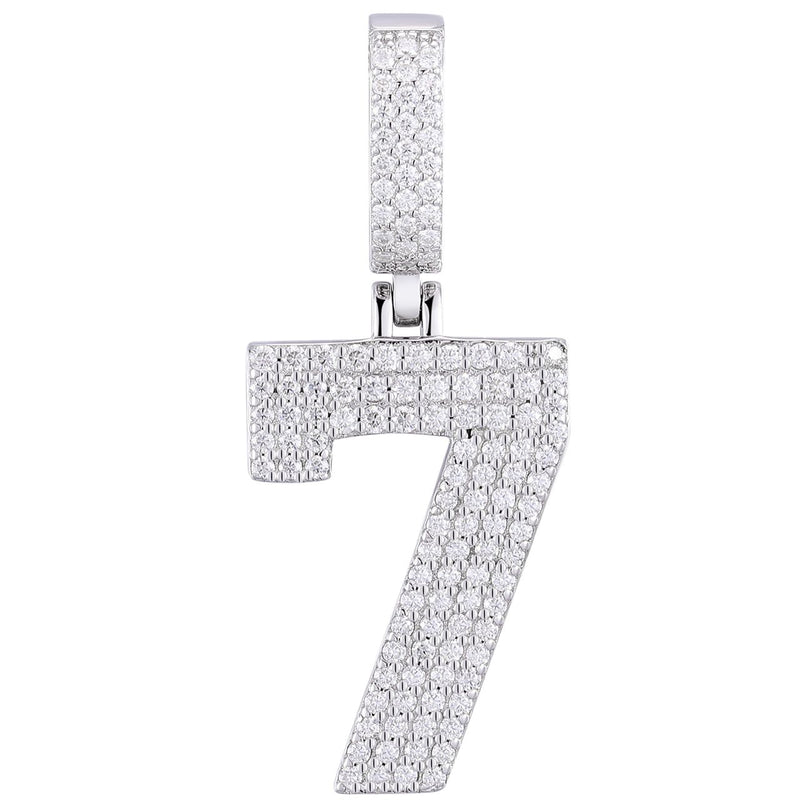 Varsity Number Pendant 18K x Moissanite - ICECI