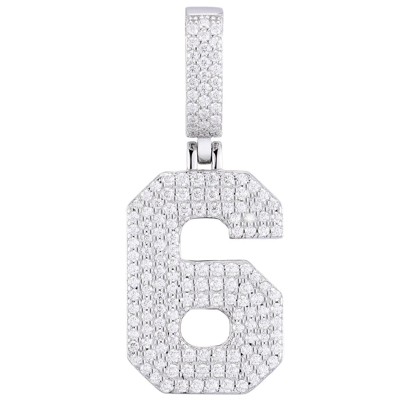 Varsity Number Pendant 18K x Moissanite - ICECI