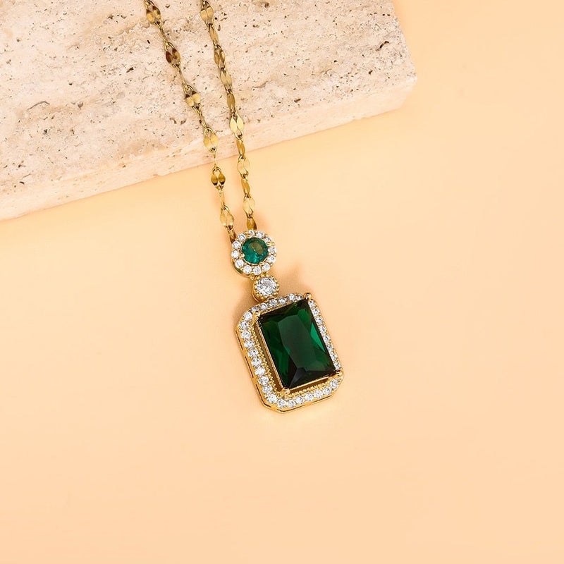 Vintage Emerald Pendant 14K - ICECI