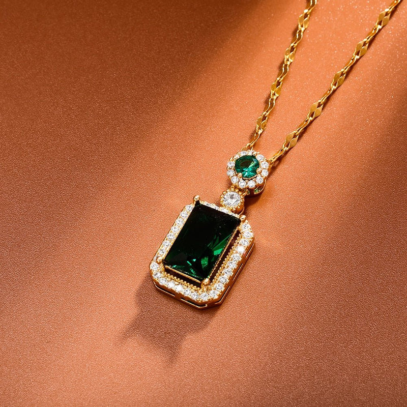 Salty Stainless Steel Vintage Emerald Chic Necklace -Gold - Gold Stainless  Steel Pendant Set Price in India - Buy Salty Stainless Steel Vintage Emerald  Chic Necklace -Gold - Gold Stainless Steel Pendant
