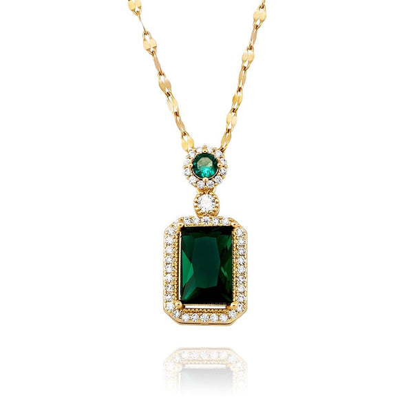 Vintage Emerald Pendant 14K - ICECI