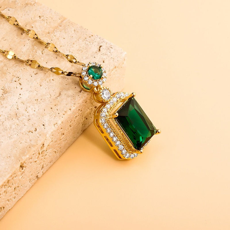 Vintage Emerald Pendant 14K - ICECI