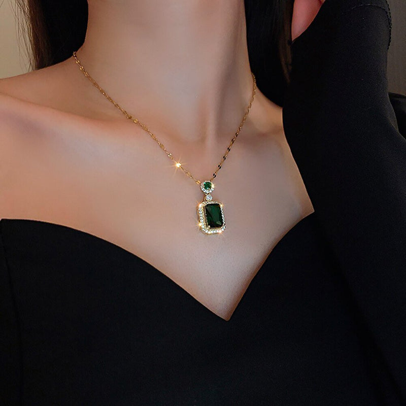 Vintage Emerald Pendant 14K - ICECI