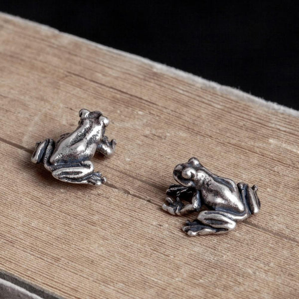 Vintage Frog Stud Earrings x Sterling Silver - ICECI