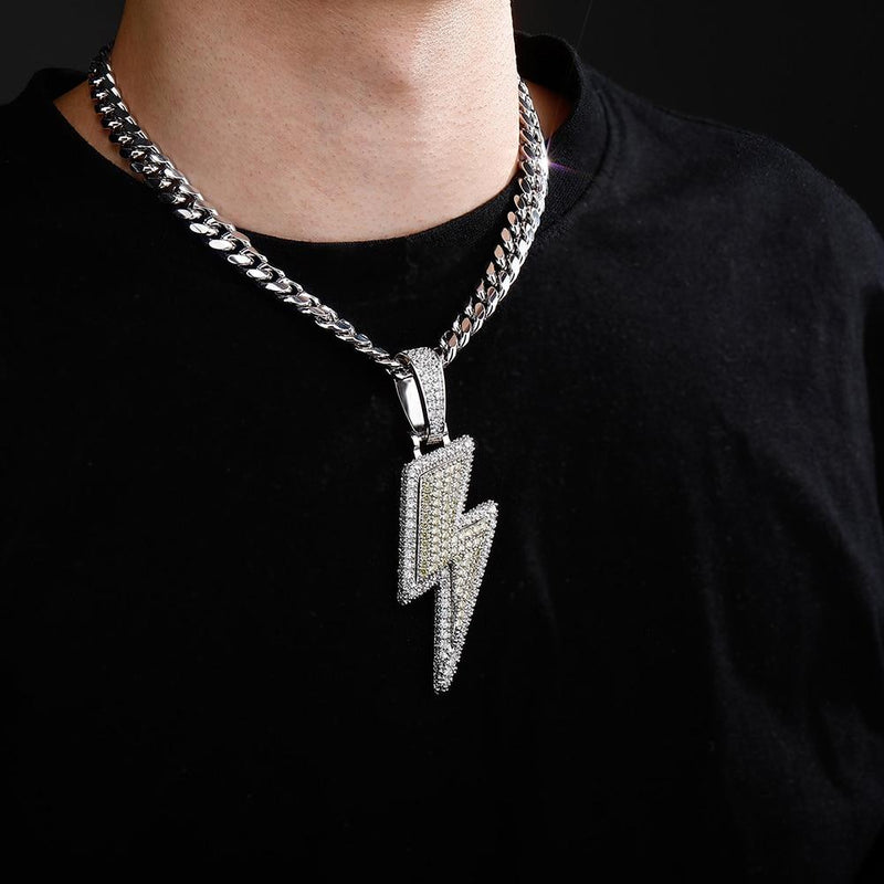 XL LIGHTNING BOLT PENDANT 14K - ICECI