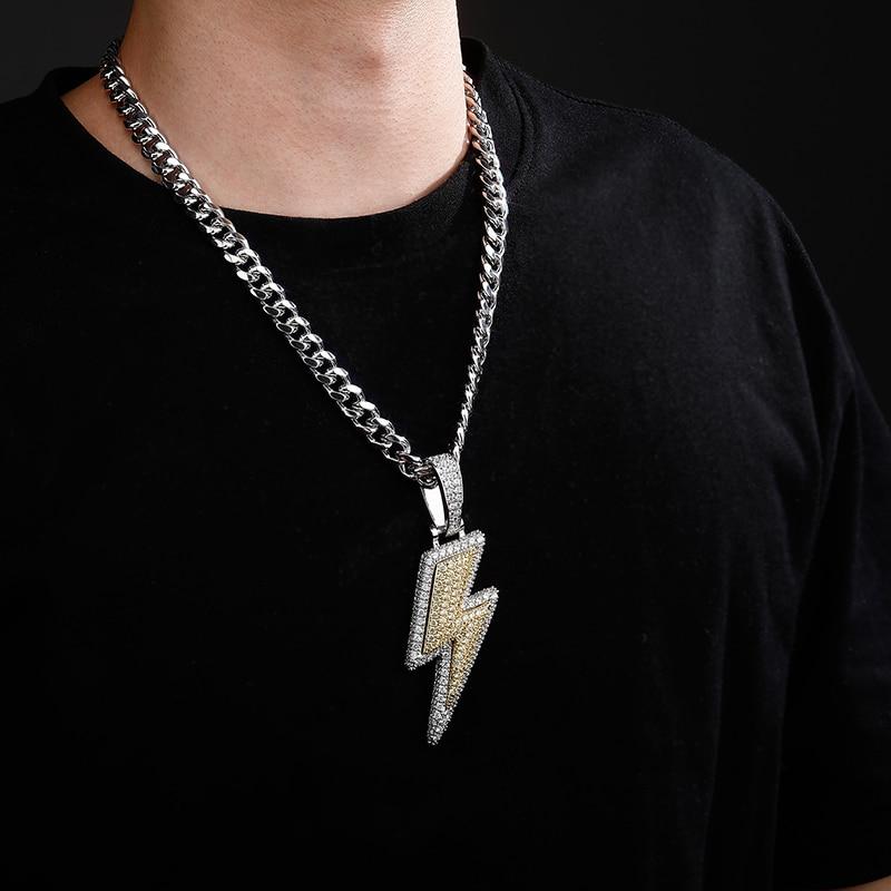 XL LIGHTNING BOLT PENDANT 14K - ICECI