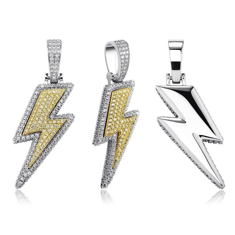 XL LIGHTNING BOLT PENDANT 14K - ICECI