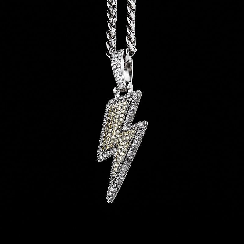 XL LIGHTNING BOLT PENDANT 14K - ICECI