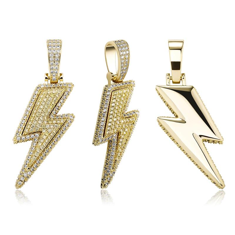 XL LIGHTNING BOLT PENDANT 14K - ICECI