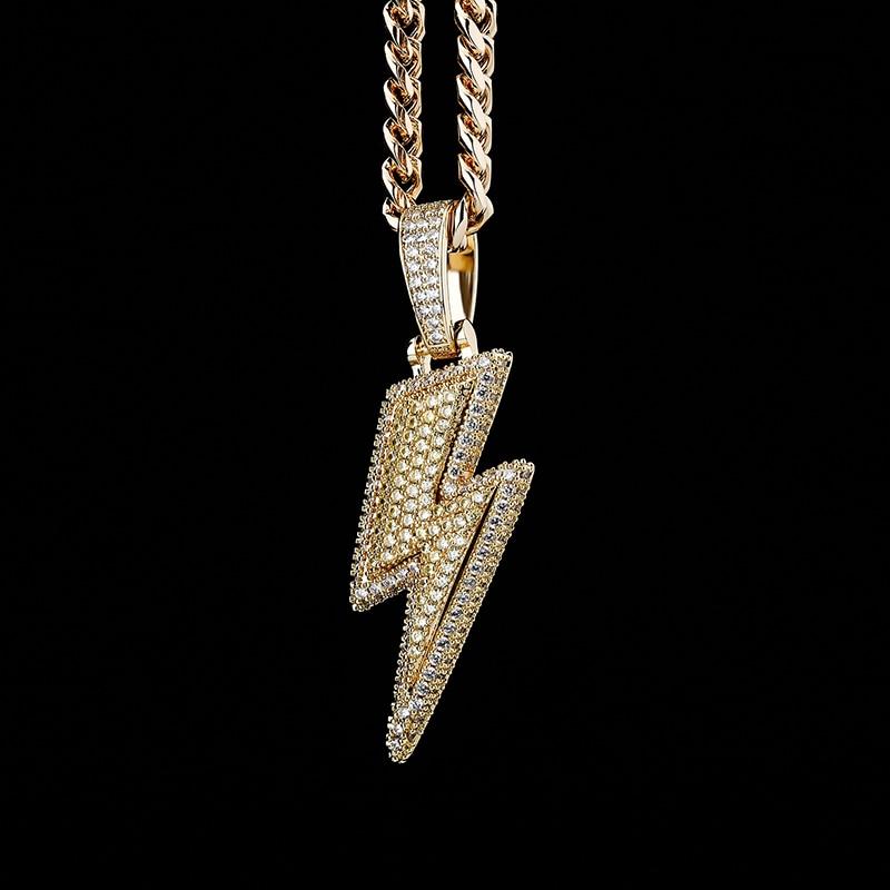 XL LIGHTNING BOLT PENDANT 14K - ICECI